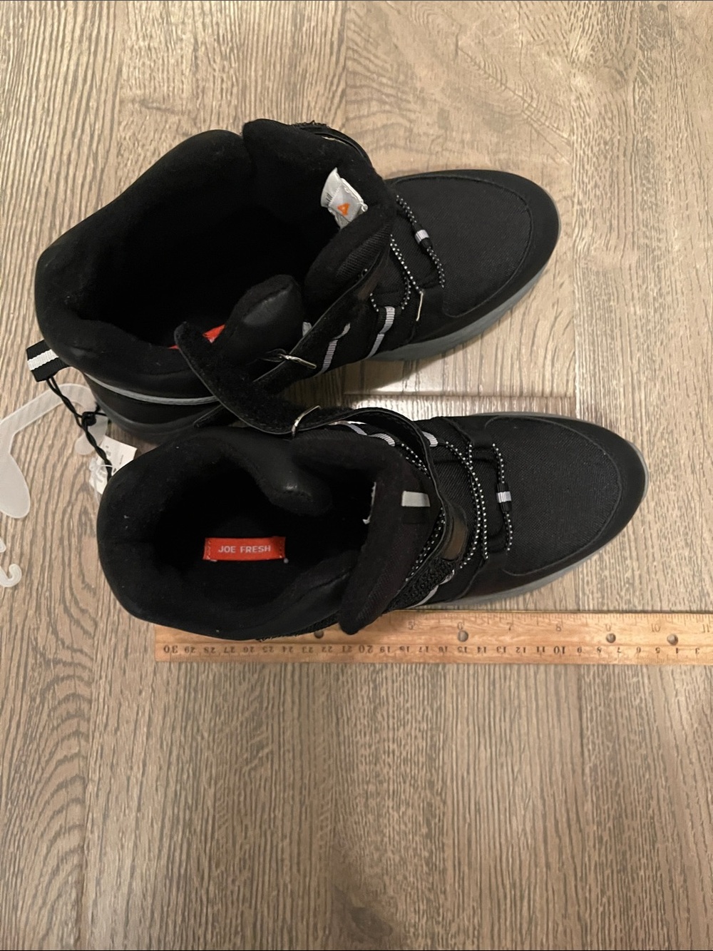 Joe Fresh Black and Gray Kids Sneakers with Hook-and-Loop Strap - Picture 10 of 10
